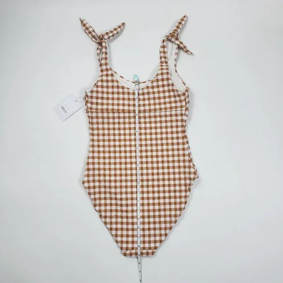 Andie Swim The Mandalay One Piece Women's Size XS Gingham Sparrow Seersucker NWT - Picture 8 of 16
